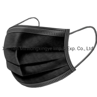 Fournisseur de masques jetables de haute qualité 3 plis avec masque facial civil noir